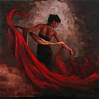 Sexy Flamenca Guitar Flamenco Dancer David Silvah Paintings - Burning Desire by Flamenco Dancer